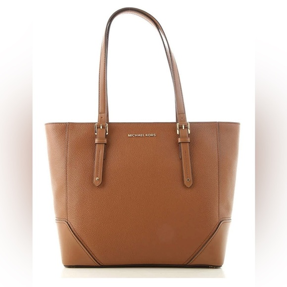 MICHAEL MICHAEL KORS Aria Large Brown Leather Tote Handbag AUTHENTIC NWT - Picture 6 of 10